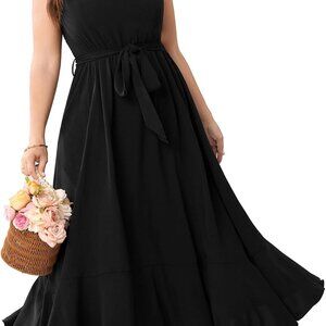 Plus Size Wedding Guest Dress Polyester Square Neck Ruffle A Line Elegant